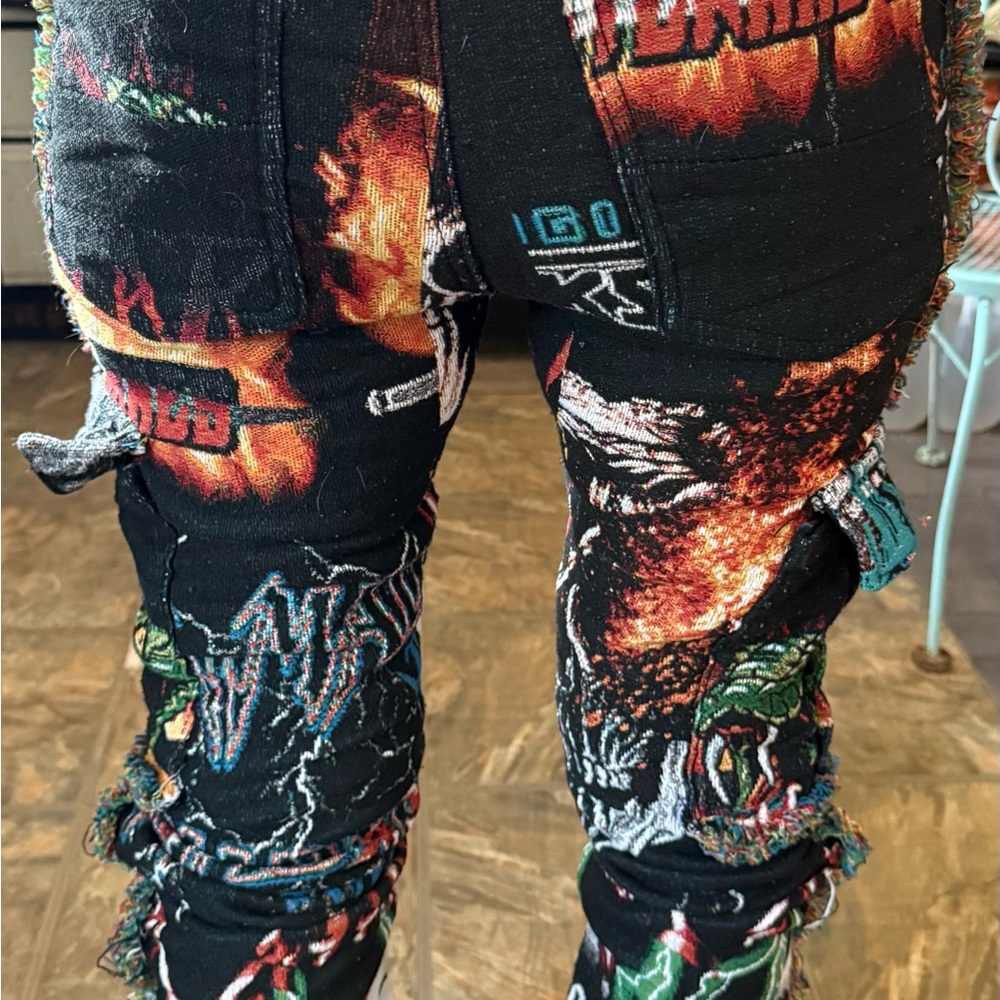 Rockstar Original Multicolor Patchwork Cargo Skin… - image 5